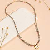 Olivine Tourmaline Necklace Multi-circle Beaded Crystal Bracelet