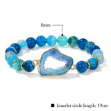 Agate Beads Vug Stone Bracelet Women