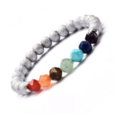 8mm Rock Cut Face Energy Crystal Bracelet Yoga Chakra