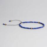 Fashionable And Simple 3MM Faceted Lapis Lazuli Bracelet Gold