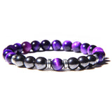 Natural Tiger Eye Stone Stretch Men's Bracelet