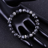 Cut Stripe Agate Tiger Eye Stone Woven Bracelet