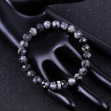 Cut Stripe Agate Tiger Eye Stone Woven Bracelet