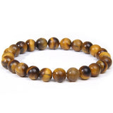 8mm Green Gold Tiger Eye Yoga DIY Agate Bead Bracelet