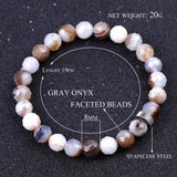 Cut Stripe Agate Tiger Eye Stone Woven Bracelet