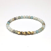 4mm Natural Indian Agate Bronze Beads Bracelet