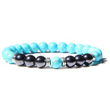 Natural Tiger Eye Stone Stretch Men's Bracelet