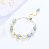 New Transit White Crystal Flower Sliding Bracelet Original Aquamarine Bracelet