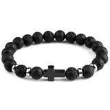 Tigereye Cross Beaded Bracelet