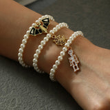 Imp Pendant Pearl Halloween Bracelet