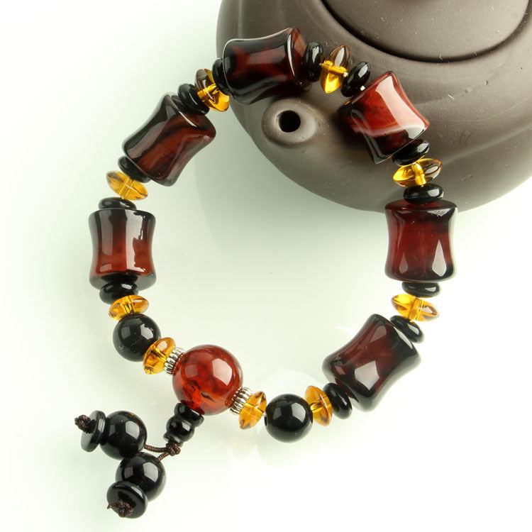 Men's Agate Hand String Old Agate Hand String Agate Bracelet With Buddha Head